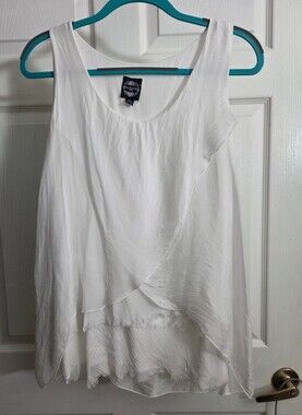Le Marais White Silk Top M